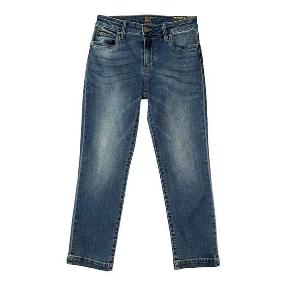 NEW KUT from the Kloth‎ Women's Crop Straight Leg Jeans Size 2 Blue Denim NWT - Picture 1 of 7